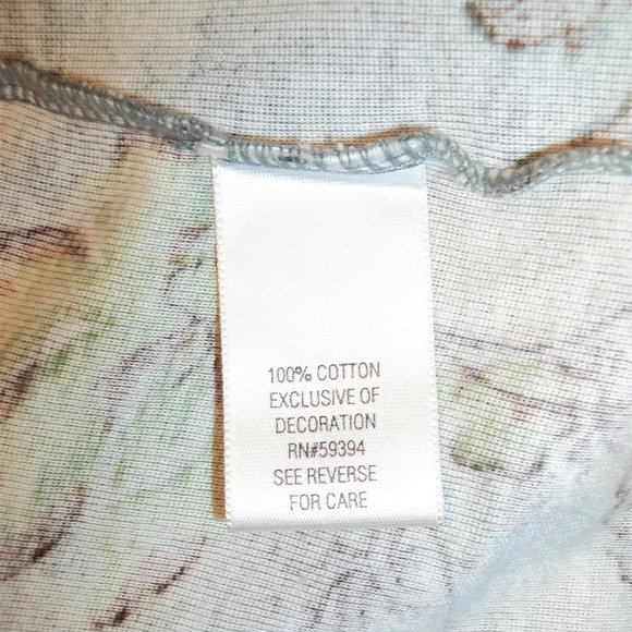 Sonoma Life + Style Womens Top Blouse Size Large Floral Sequins Casual Blue Tan - Picture 5 of 6